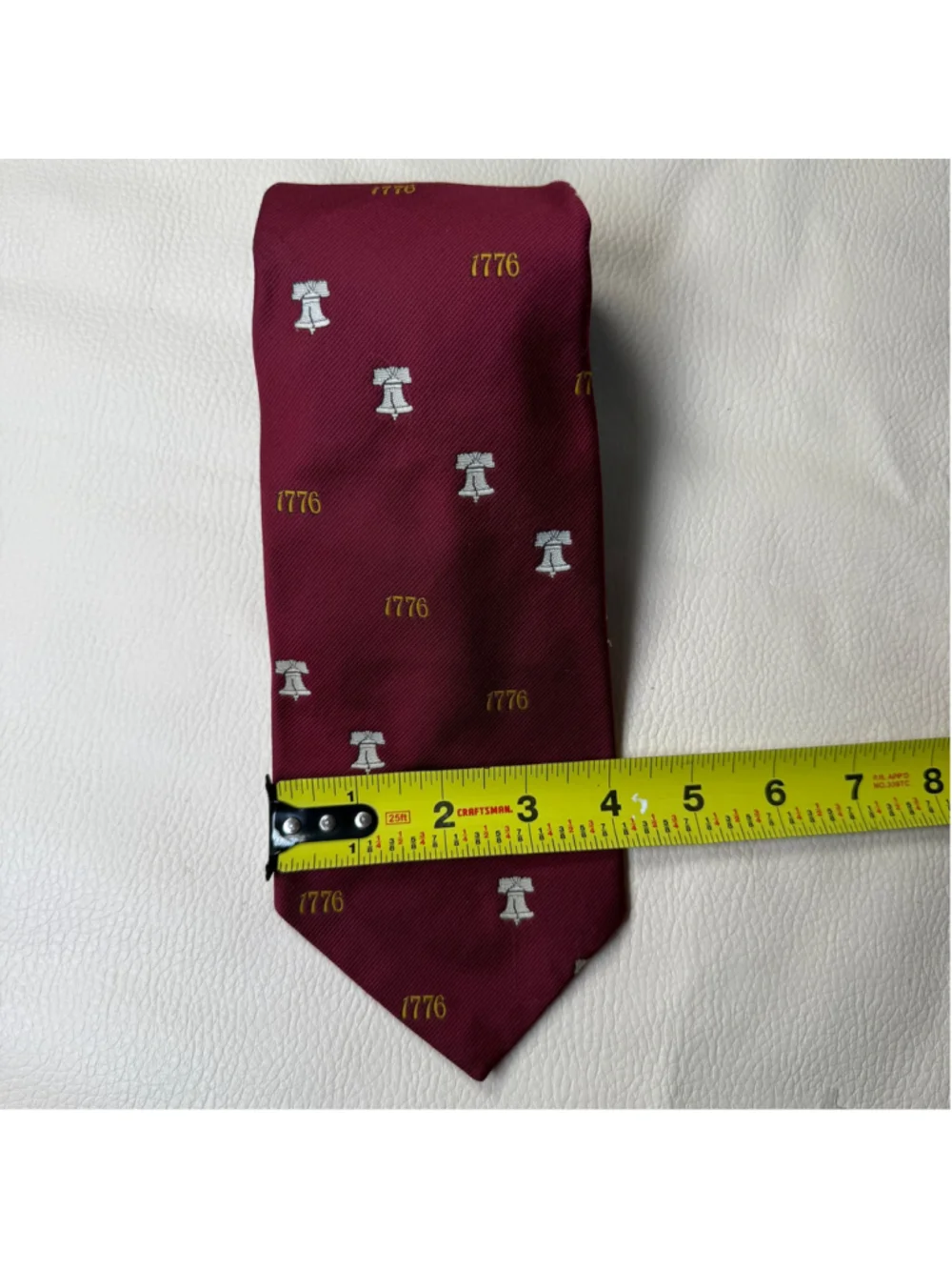 Vintage 1976 Bicentennial Tie Liberty Bell 1776 Strawbridge Clothier Mens Neckti